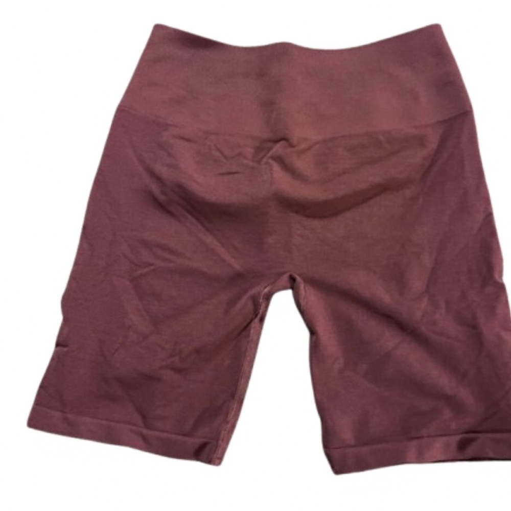 Alphalete Medium Seamless Ribbed Biker Shorts High Waist, Compression, Mauve Med